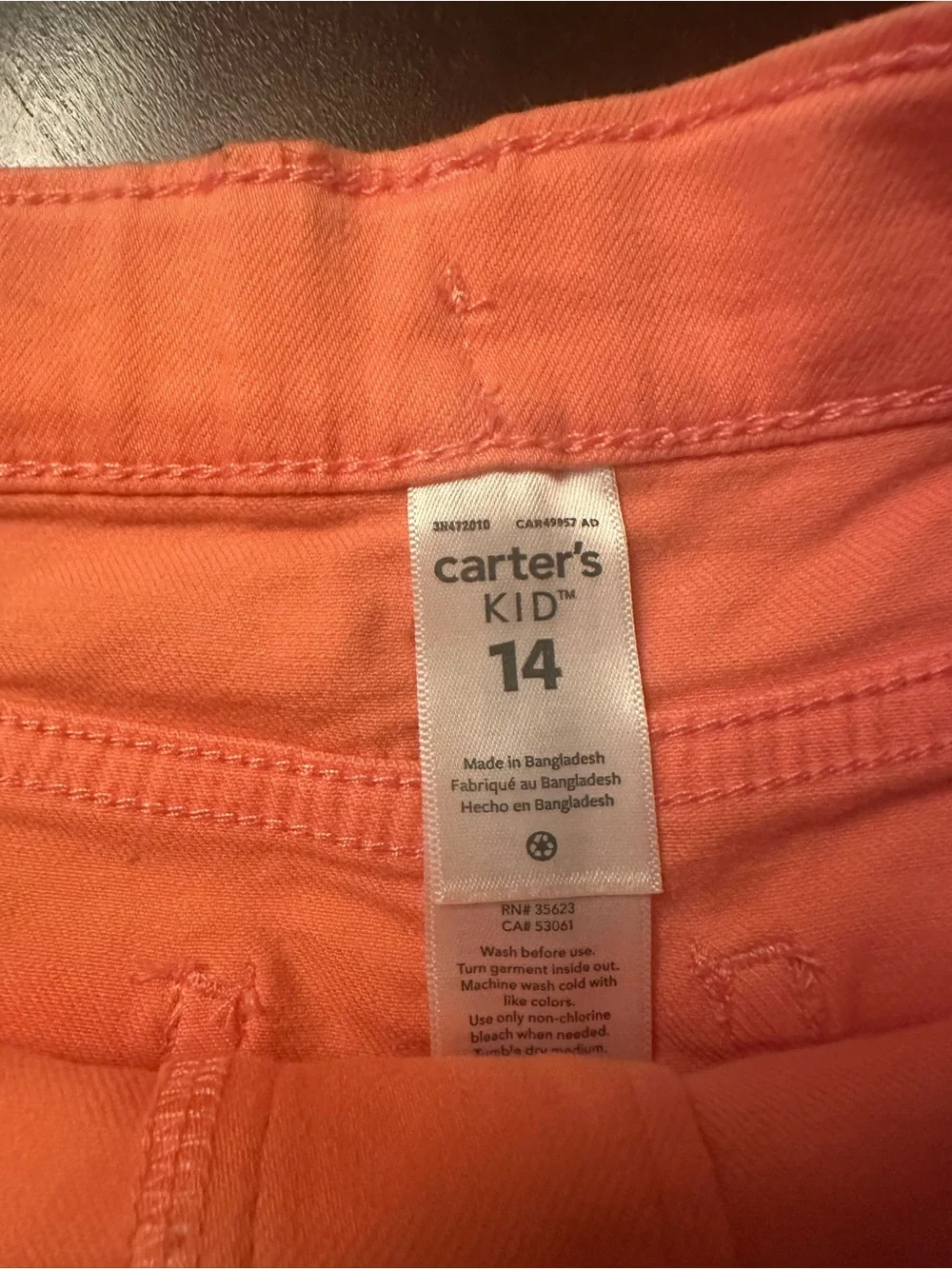 Carter's Coral Frayed-Hem Denim Shorts